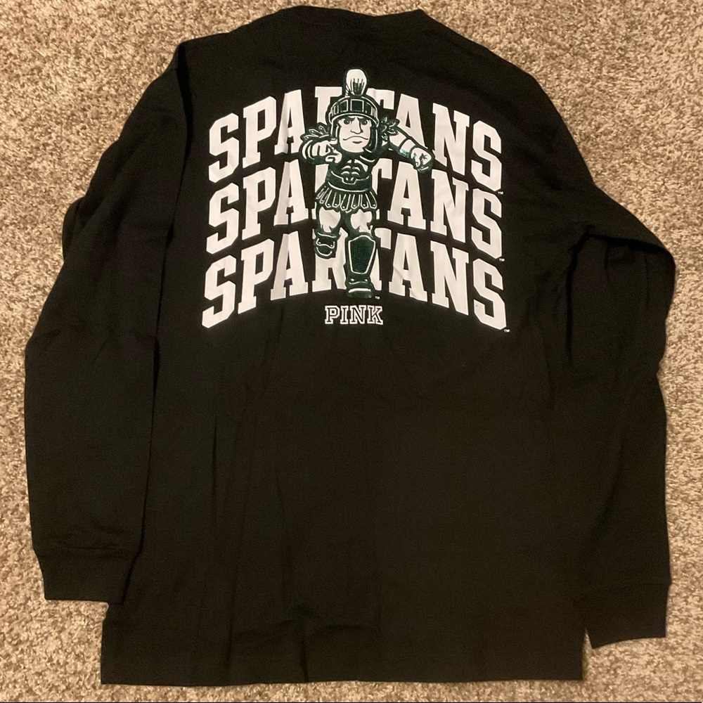 Victoria’s Secret Pink MSU Spartans campus long sleeve tee